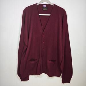 Sears Vintage Men's Burgandy Cardigan. Size XXXL.